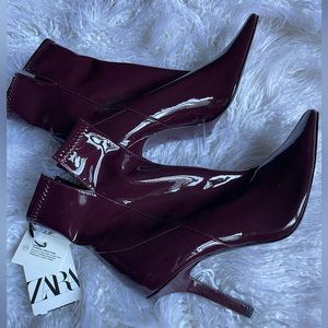ZARA booties NEW burgundy color size 39 US size 8
